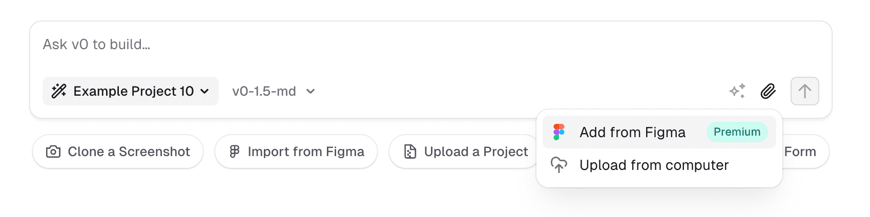 Figma option under attachment icon